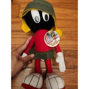 Vintage 1993‎ 24k Marvin The Martian Looney Tunes Plush Stuffed Toy With Tag